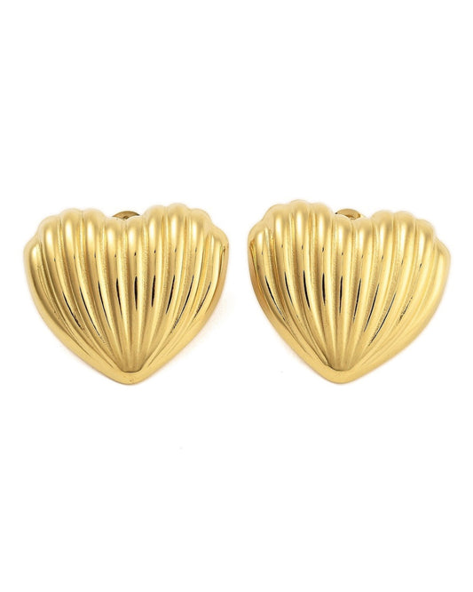 Striped Heart Earrings