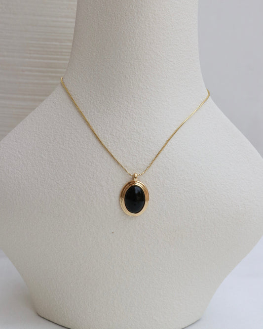 Natural Black Onyx Stone Necklace