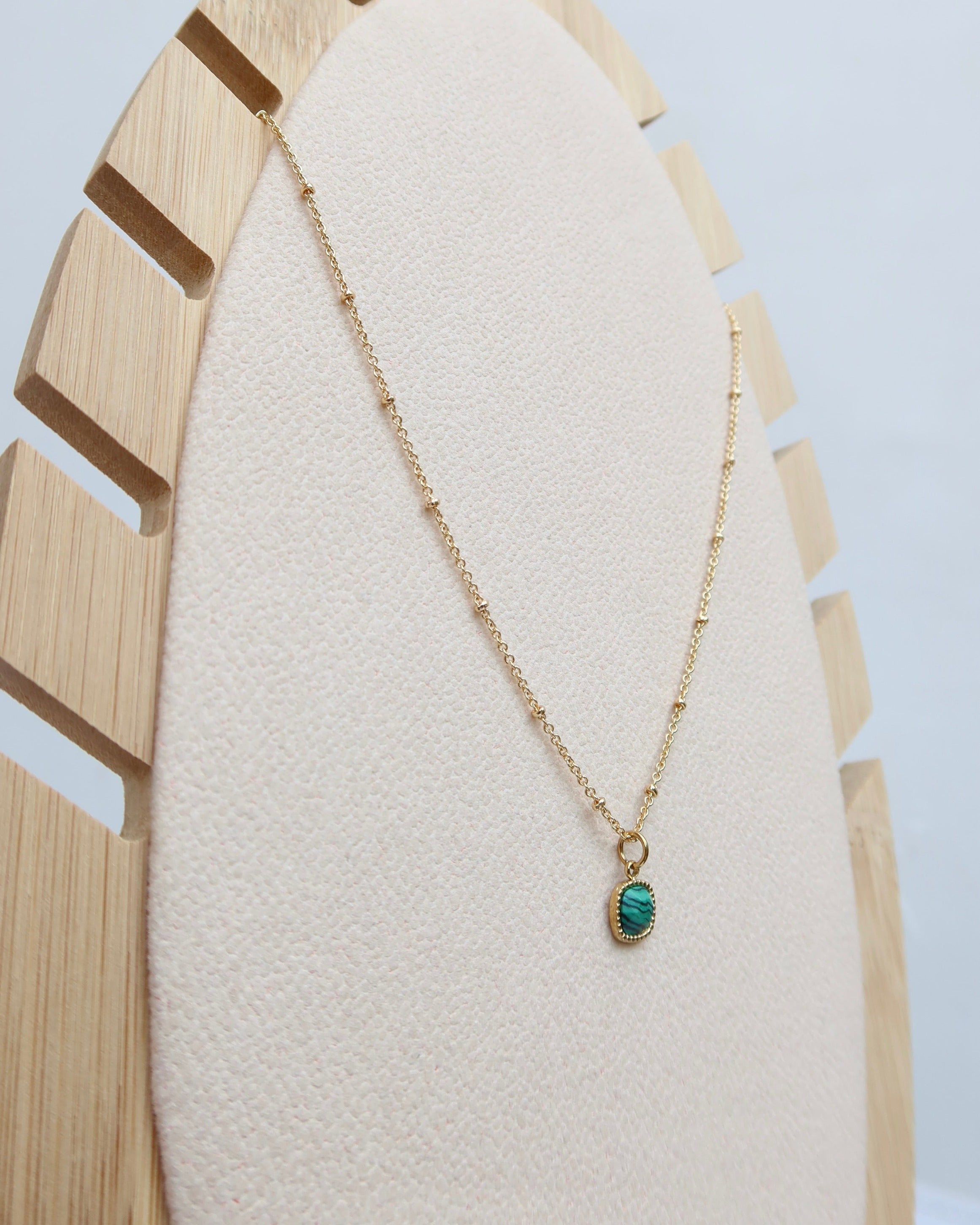 Malachite Azurite Necklace Beaded . Blue Green Stone Necklace . Azurite  Malachite Bead Necklace