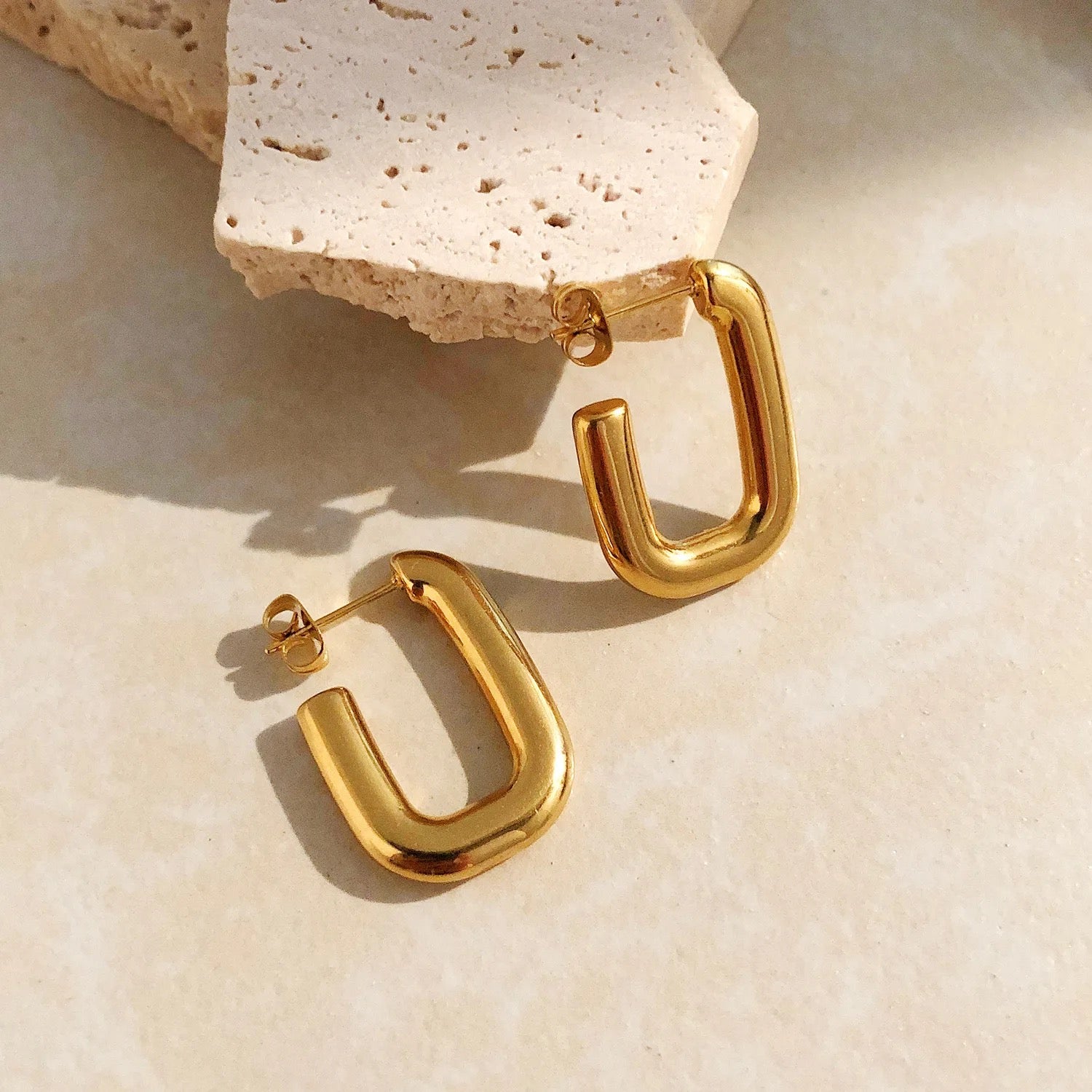 Buy Valentine's day gift Handmade stud earrings Gold sterling silver claw  stud earrings minimalist gold earring studs geometric huggie hypoenic v  shaped triangle Online at desertcartINDIA