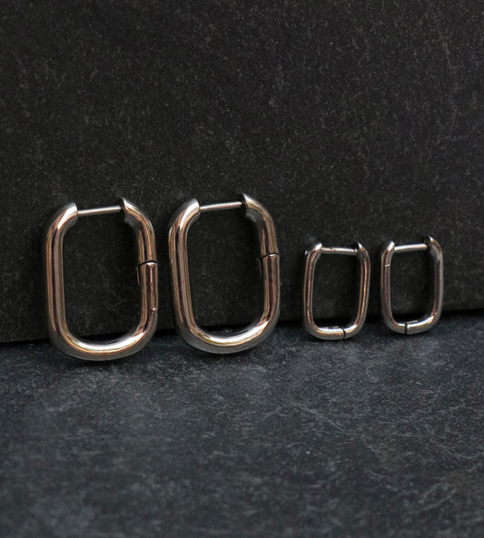 Platinum U-Shaped Hoop Earrings