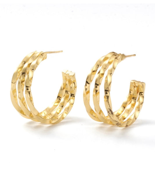 Twisted Tri-Hoop Earrings