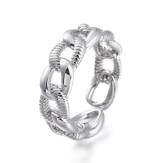 Platinum Isadora Curb Chain Ring